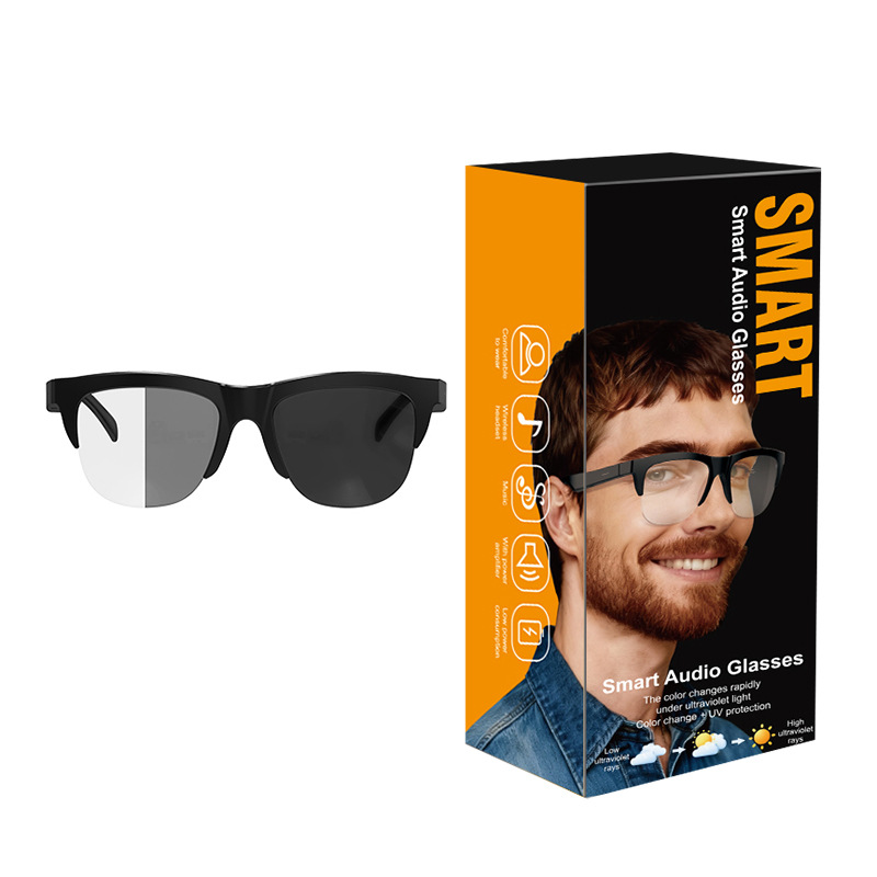F02 Audio Glasses — Open-ear Bluetooth, Photochromic Lens