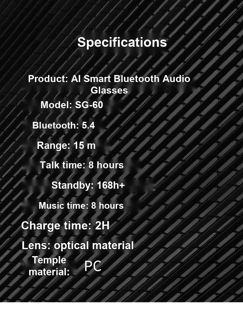 SG60 Smart Glasses — 200m Intercom + AI Translation