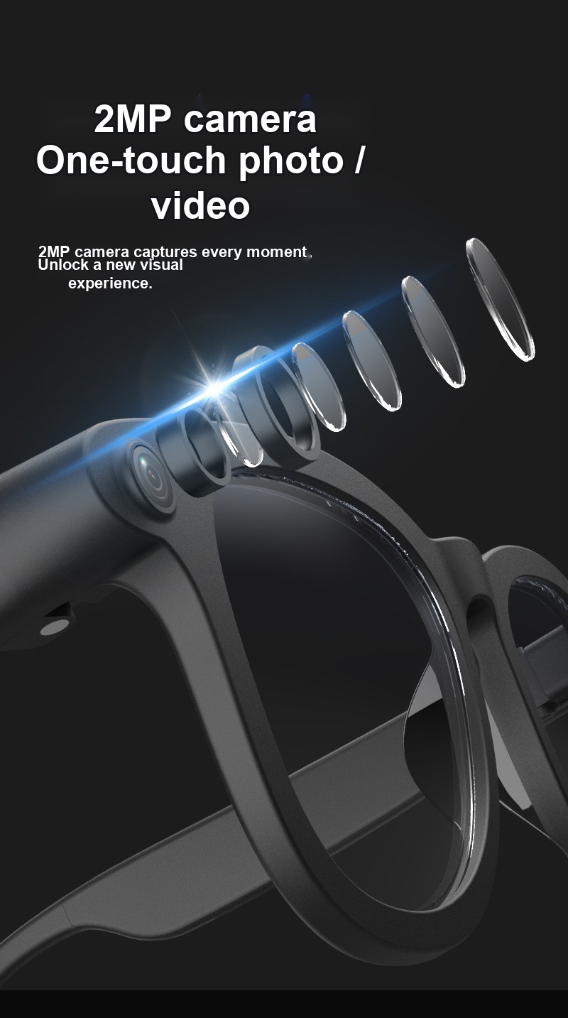 SG70 Camera Glasses — 5MP, 720P Video, AI, 4GB Storage