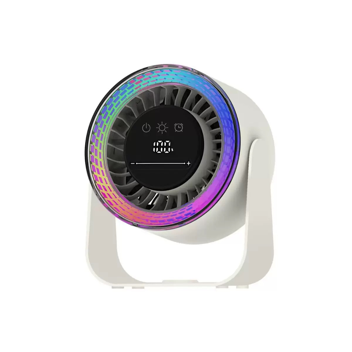 Colorful Touch Screen Desktop Fan – USB Rechargeable Silent Mini Table Fan, Portable Desk Fan for Student Dormitory, Office & Home